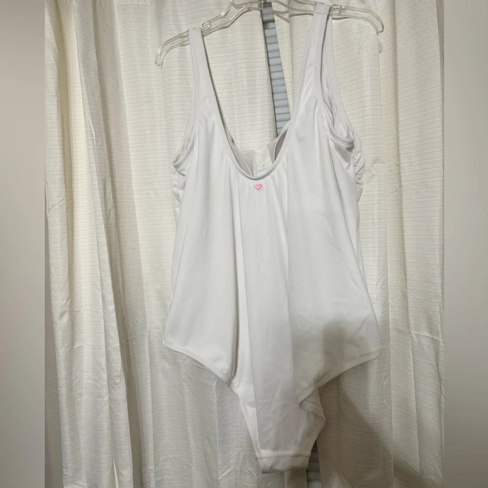 White Ribbed Bathing Suit - Picture 4 of 5